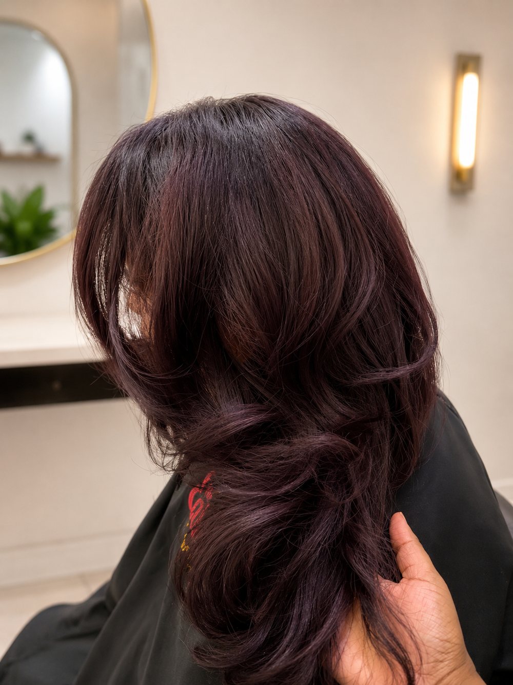 Plum color and curls by Crowned by Aria